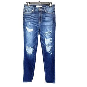 Kancan Womens Jeans Sz 28 Sz W9 Ankle Skinny Stretch Distressed Ripped High Rise